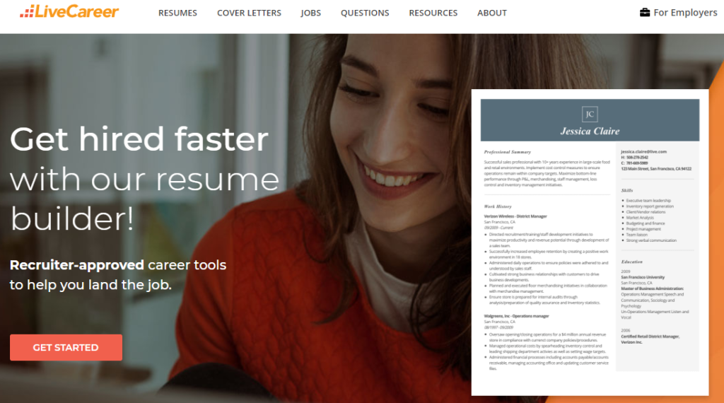 Livecareer Website