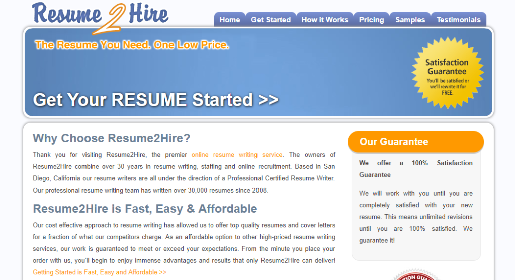 resume2hire.com review